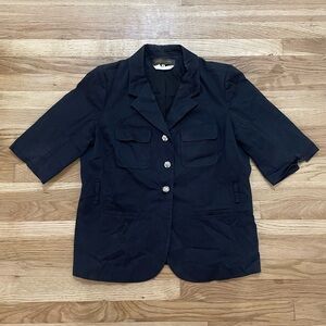 Louis Vuitton Uniformes Black Blazer for Women’s with 3/4 Sleeves size 48